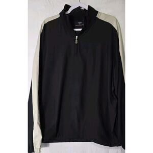 Callaway Sport 1/4 Zip Windbreaker Jacket‎ XLarge Mens Black Golf Pullover